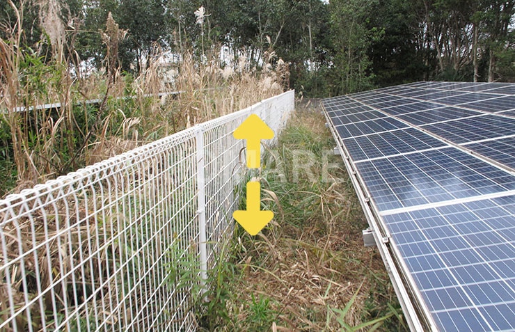 フェンス・柵の高さはは外部から容易に立ち入れられない高さにすること